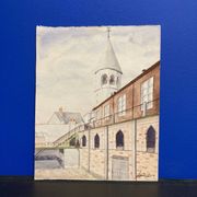Our Lady of Hope, signed vintage watercolor