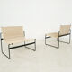 Chauffeuses en rotin de Gregorio Vicente Cortes et Luis Onsurbe pour Metz and Co, design néerlandais 1961
