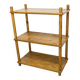 Scandinavian rectangular shelf from the 1960s, made of solid pine with round pencil legs.