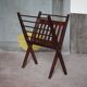 Cees Braakman vintage magazine rack, folding wooden magazine rack.