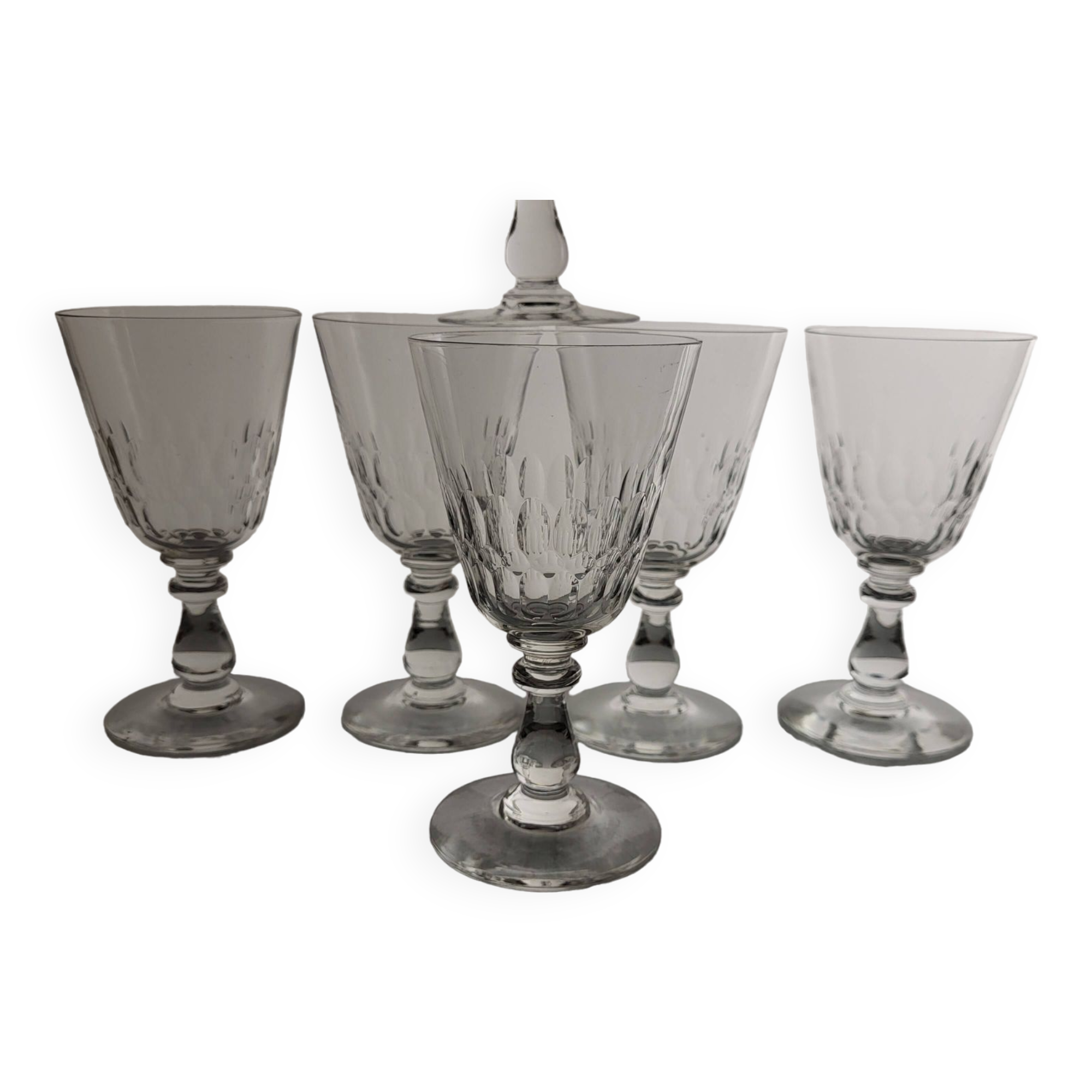 6 crystal wine glasses