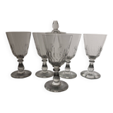 6 crystal wine glasses