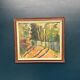 Original Swedish Oil on Panel - "Landscape with Fence" by Bajo - Signed - Vintage and Framed - 58 × 52 cm (22.8" × 20.5")