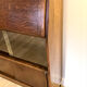 Solid oak secretary with golden feet