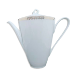 Porcelain coffee maker of Sologne "the motte" white and gold