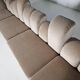 Beige mohair velvet sectional sofa by Hans Hopfer, Roche Bobois.
