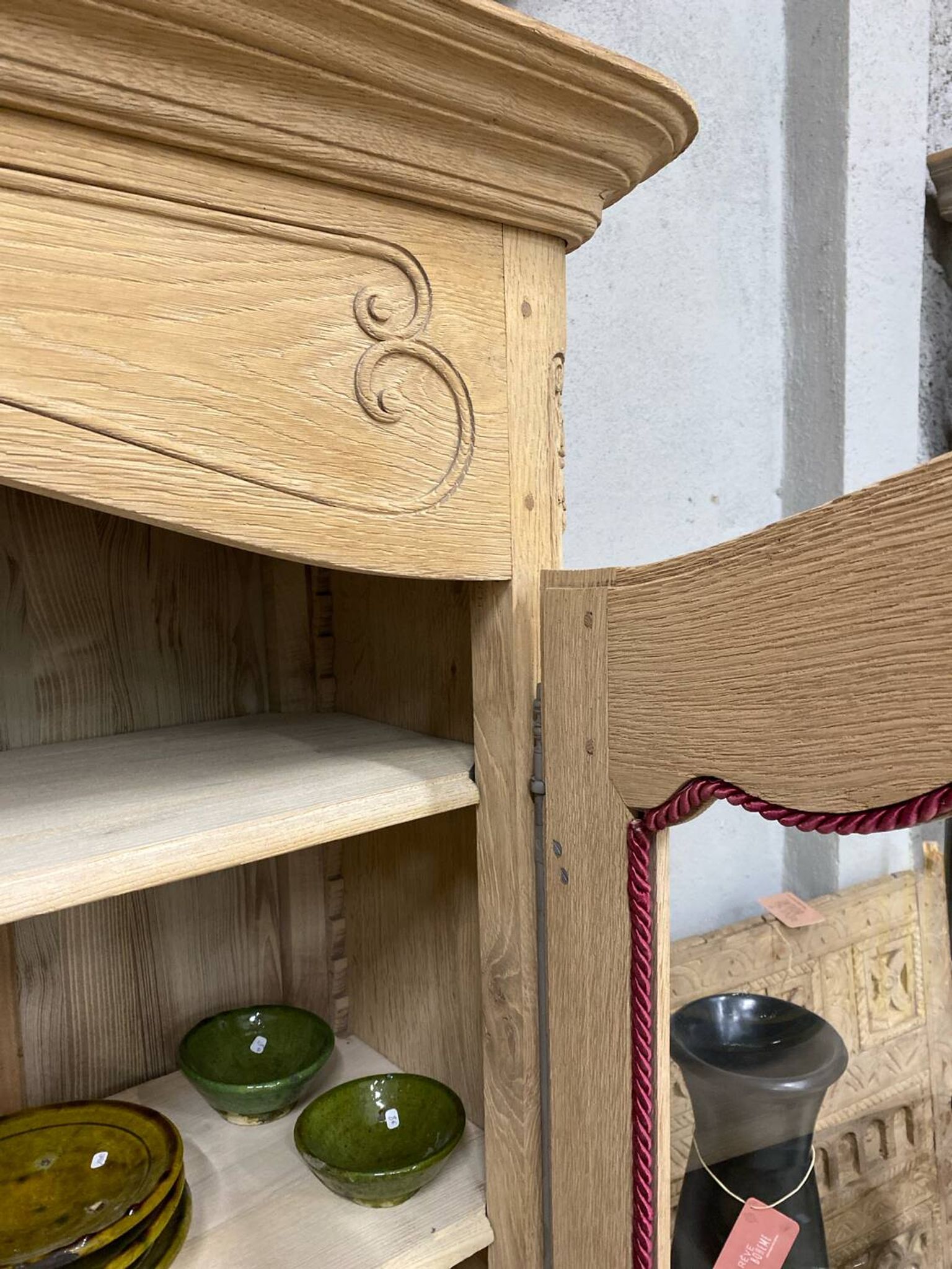 Louis XV library in raw wood