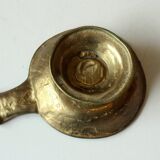 Handmade brutalist heavy brass candle stick - Vintage