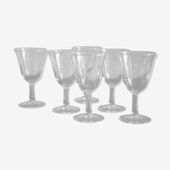 Lot de 6 verres à pied motif de flocon