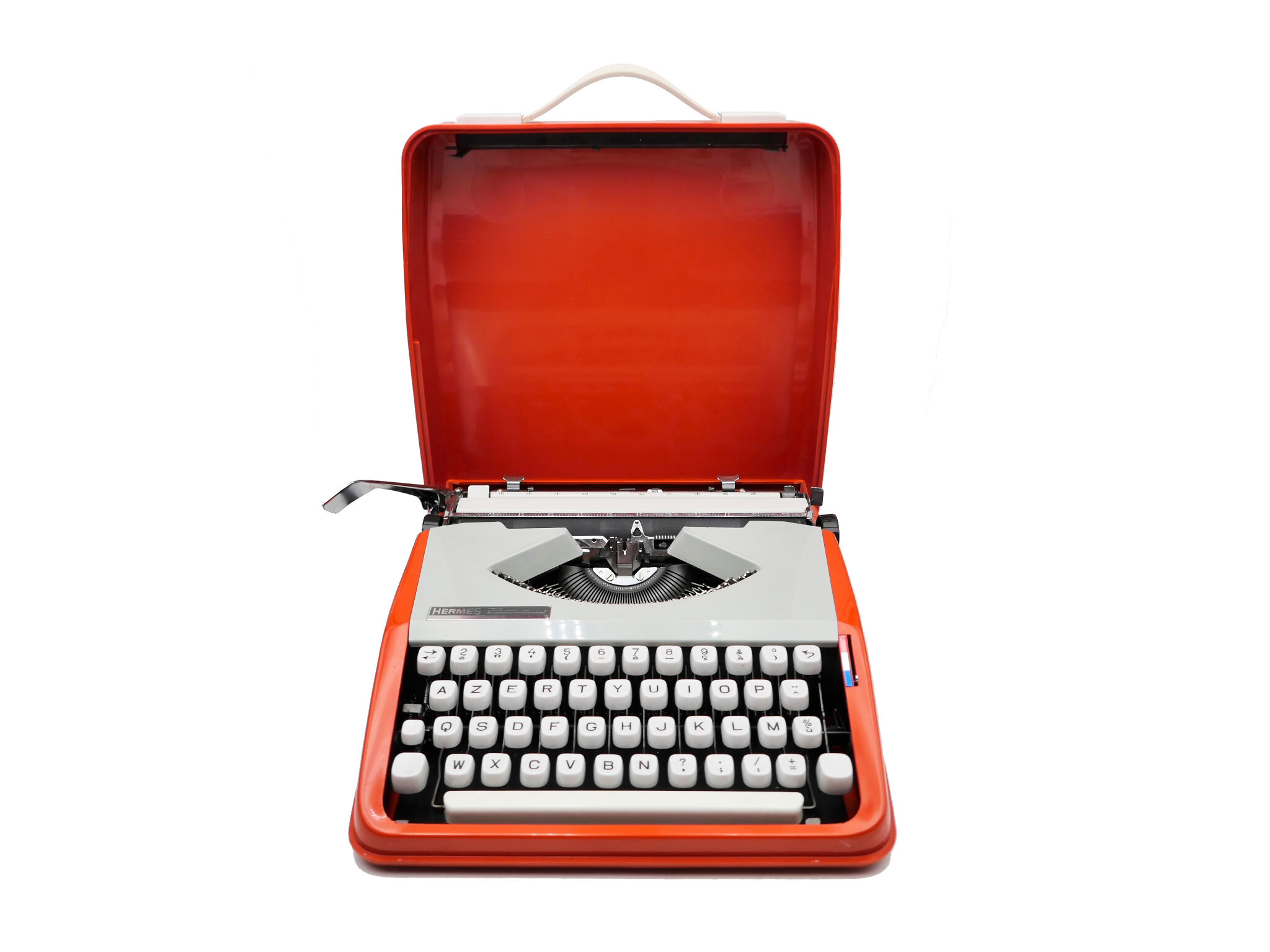 Typewriter hermes baby orange coral and blue cursive revised ribbon new