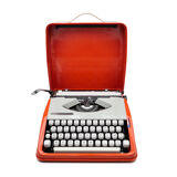Typewriter hermes baby orange coral and blue cursive revised ribbon new