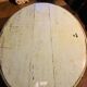 Oval bistro table from the 1930s with a lovely light blue patina
