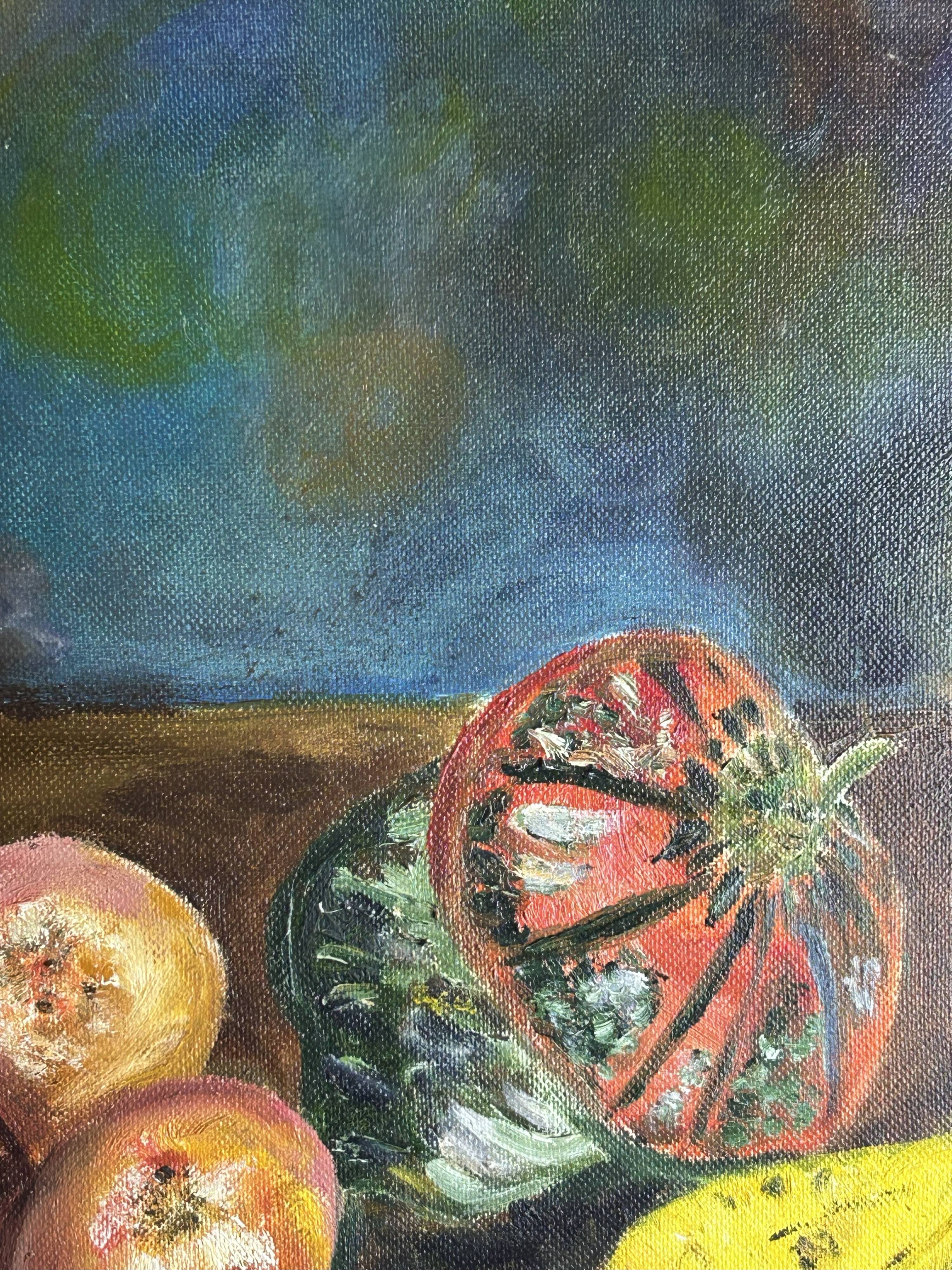 Modern School, 20th Century - Oil on canvas - Still life with fruit - 1999