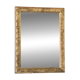Rectangular wooden mirror with ornate Art Nouveau gold finish.