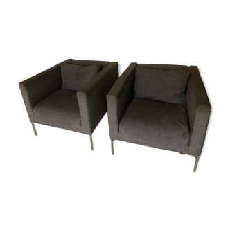 Twin armchairs by Piero Lissoni