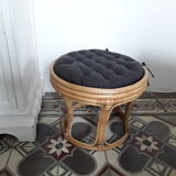 Vintage rattan pouf