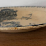 Old hollow plate Gien Terre de Fer Peafowl