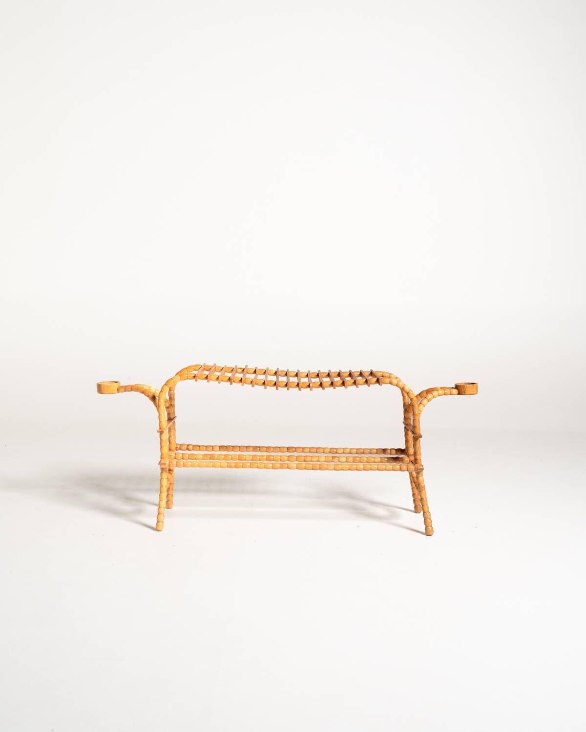 Scandinavian birch and elm flower stand, 1940s