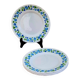 Set of 5 vintage dessert plates with blue flowers from the 70s.