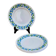 Set of 5 vintage dessert plates with blue flowers from the 70s.