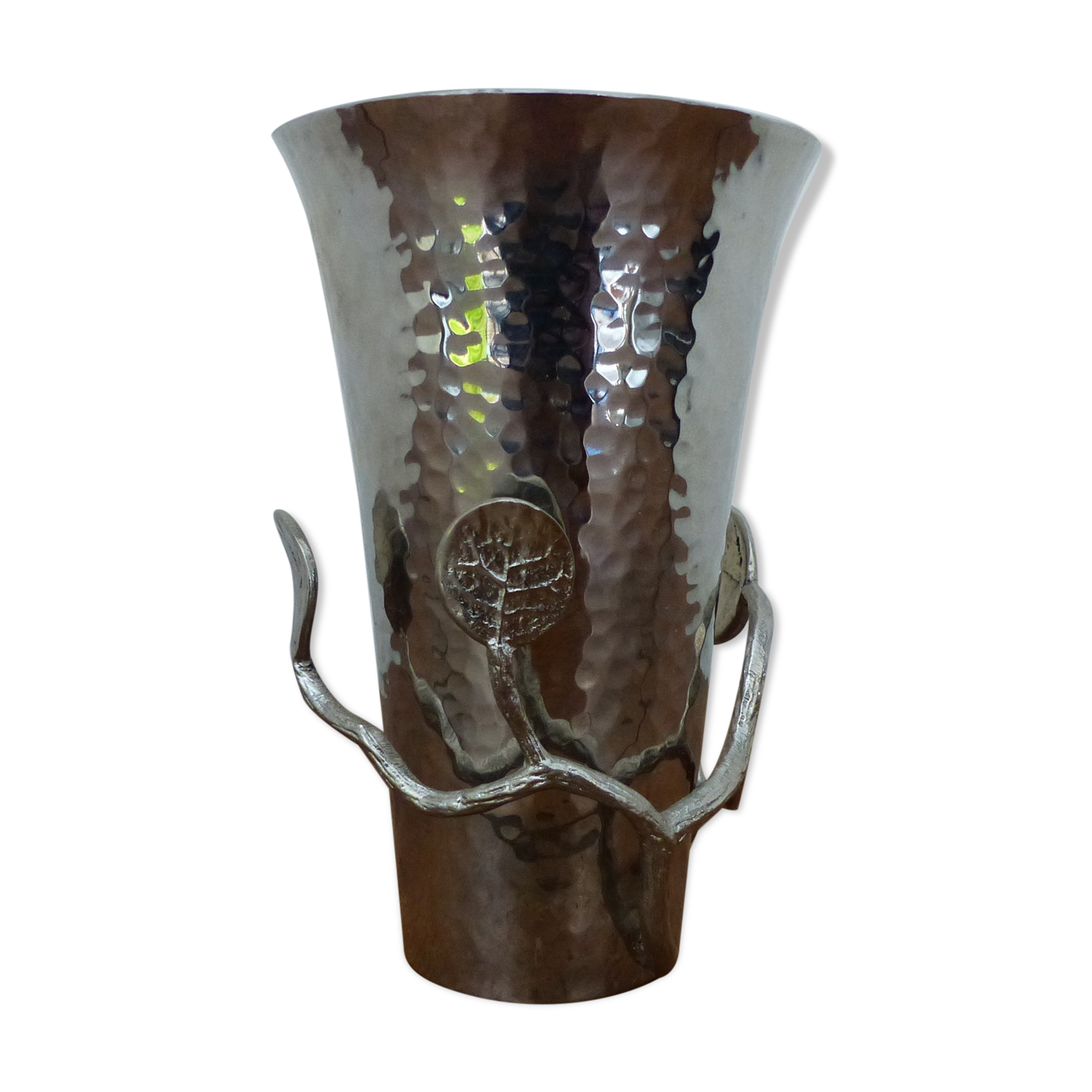 Struck metal vase