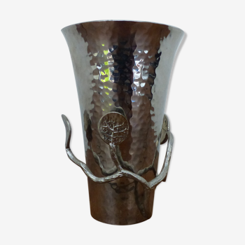 Struck metal vase