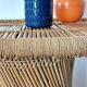 Vintage coffee table with braided cord in Audoux Minet bamboo style/1970s