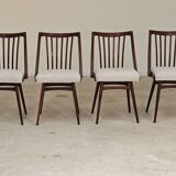 Set of 4 grey bouclette chairs by Antonin Suman