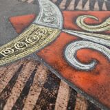 Enameled lava stone coffee table - Jean Jaffeux