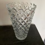 Chiseled crystal vase