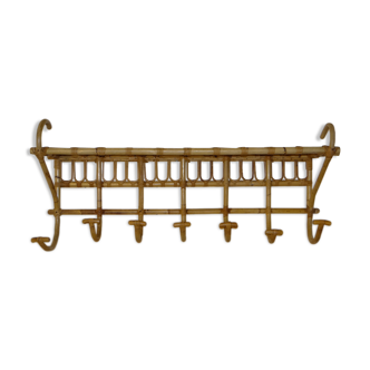 Rattan coat rack 7 hooks and floor
