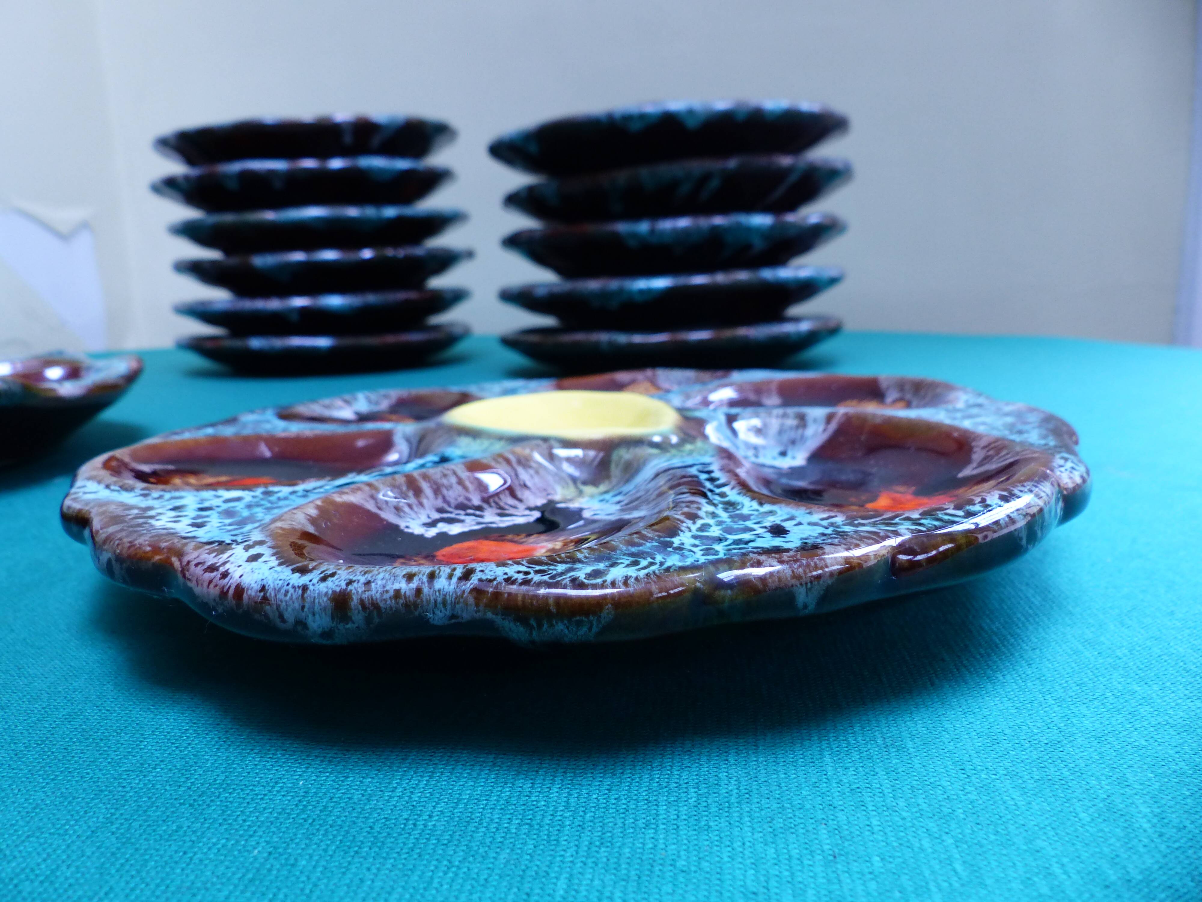 Vallauris Majolica vintage oyster service