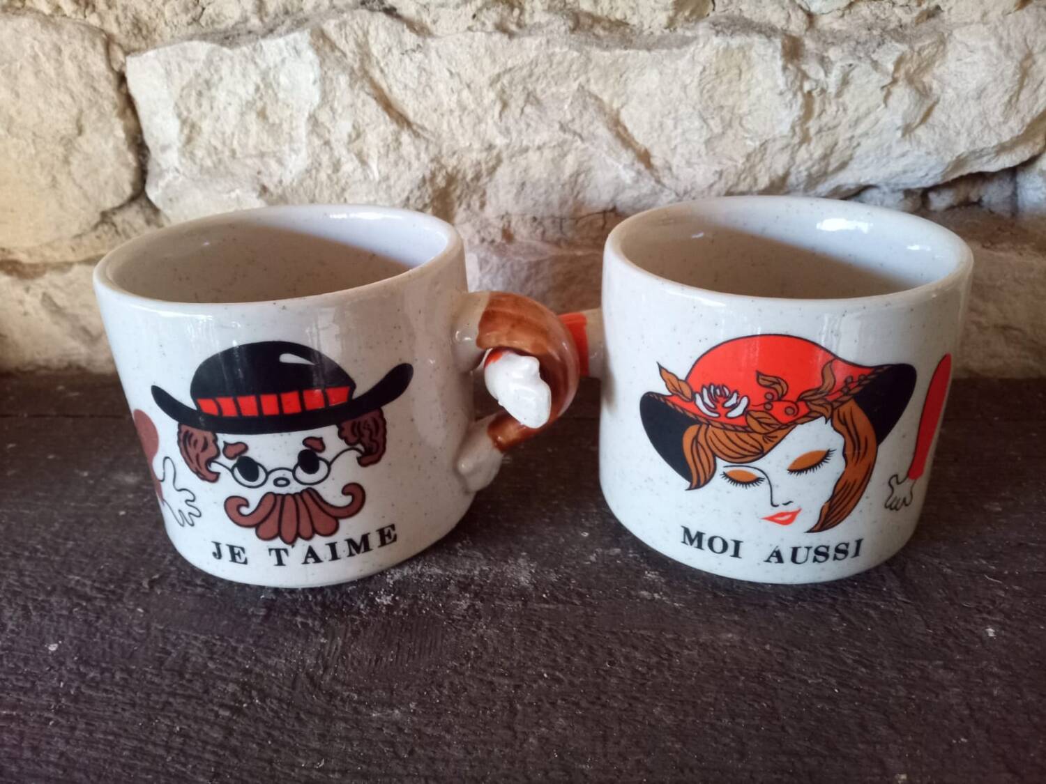 Love vintage stoneware coffee mugs