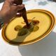 GIEN ceramic cheese dish with vintage floral decoration