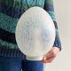 Large vintage glass egg table lamp - Domec