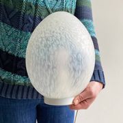 Grande lampe de table vintage oeuf en verre - Domec