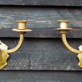 Antique Bronze and Brass 3 arm candle wall sconces Piano Organ fixtures French early 1900s can be re