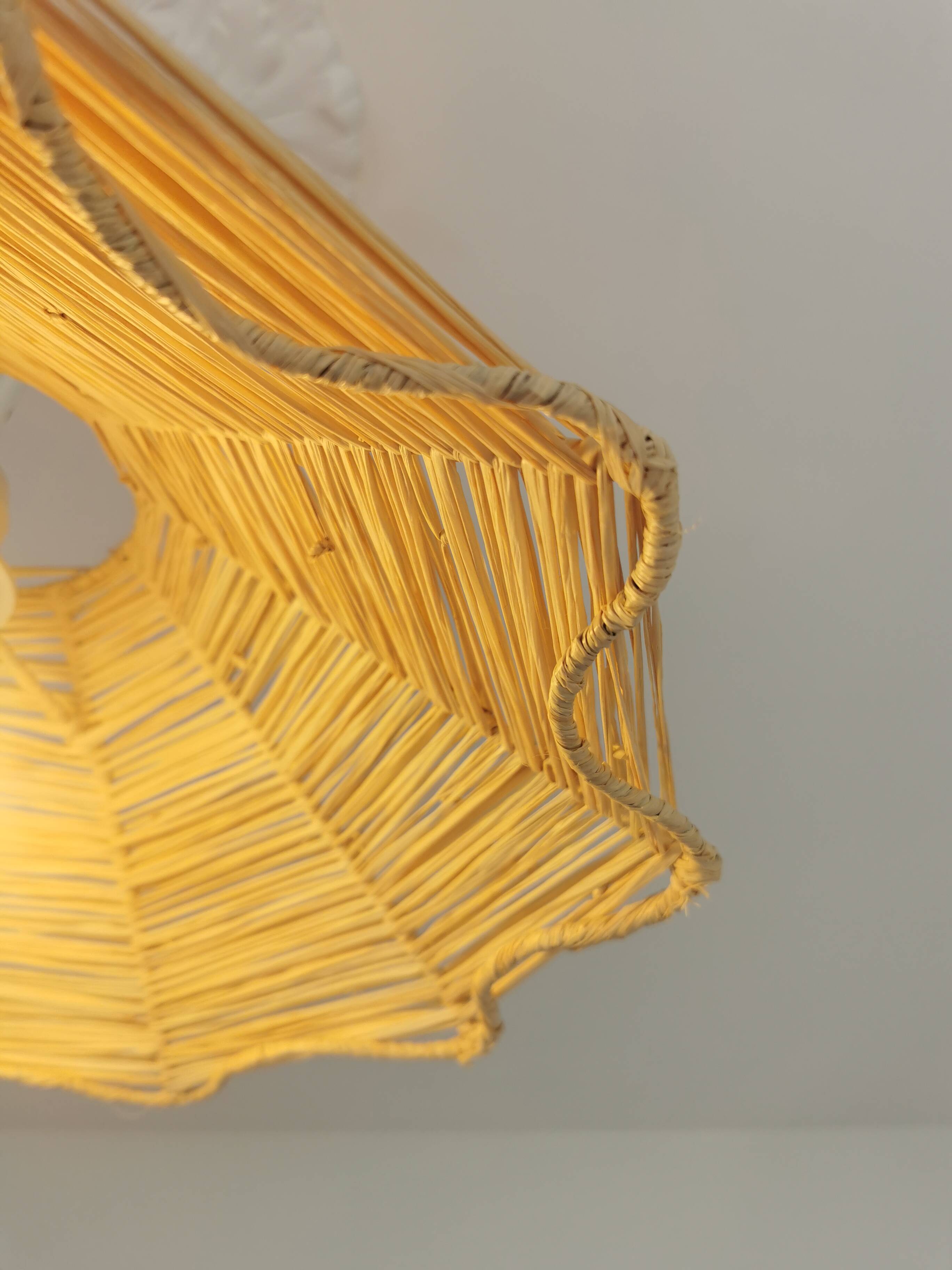 Suspension Gustave in Braided Raffia – 40×10 cm – Handmade Production Mar