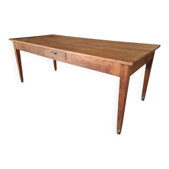 Table à manger française antique – vers 1900 – base en chêne avec plateau en pin – 200 x 90 cm