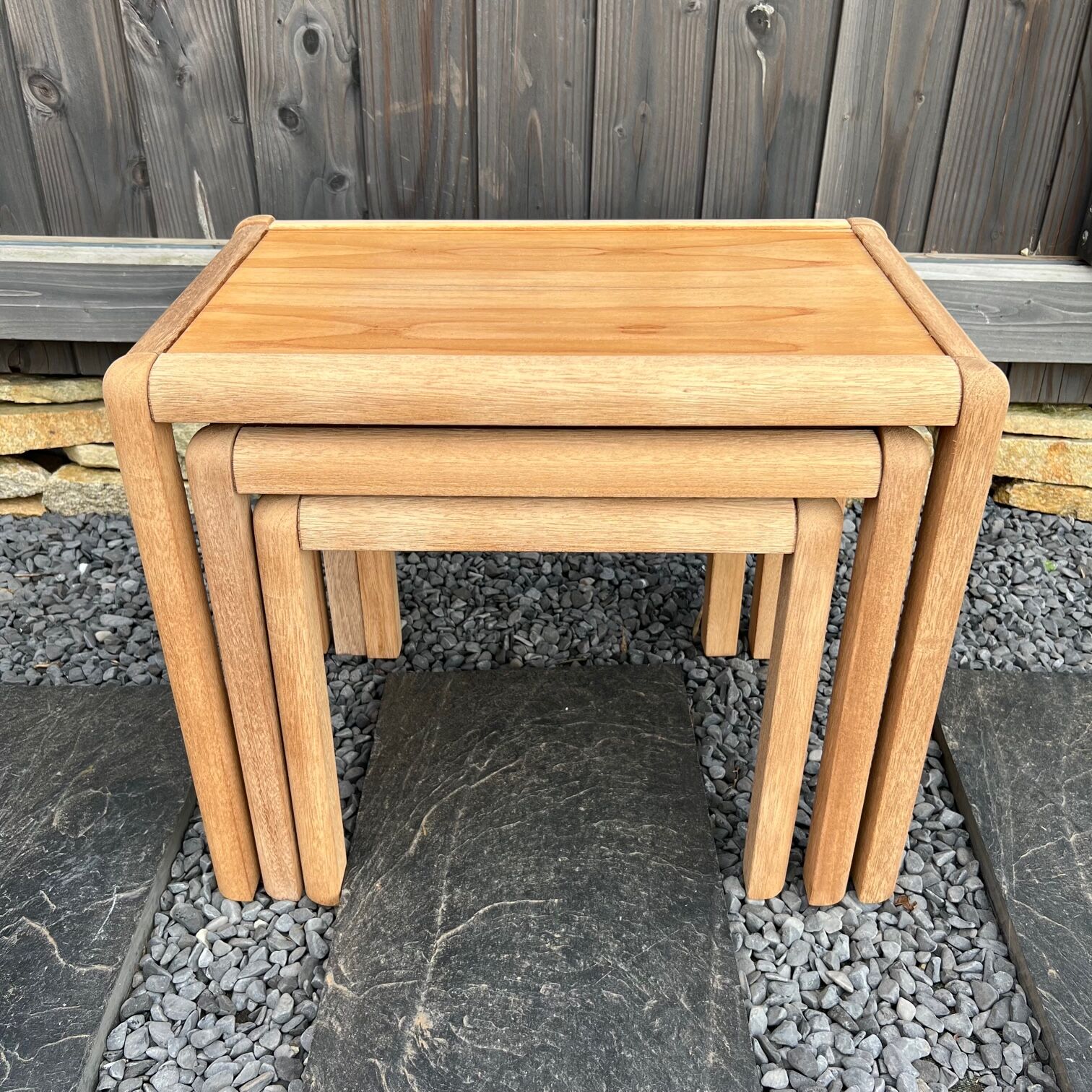 3 vintage nesting coffee tables