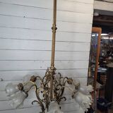 Old bronze chandelier 8 lights, 128cms h