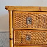 Rattan chest of drawers circa 1970, Dal Vera