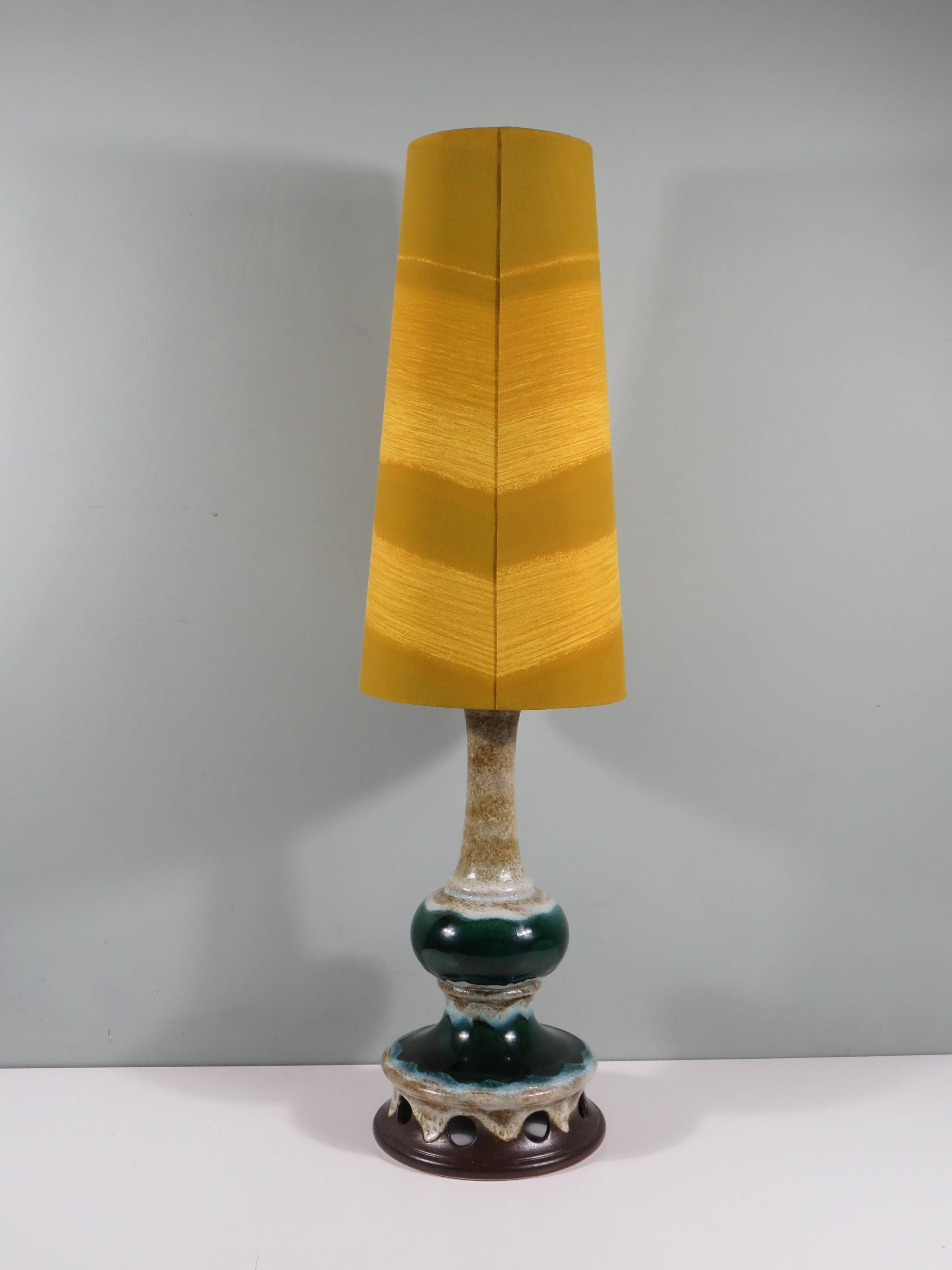 Dumler & Breiten West Germany ceramic floor lamp with new lampshade