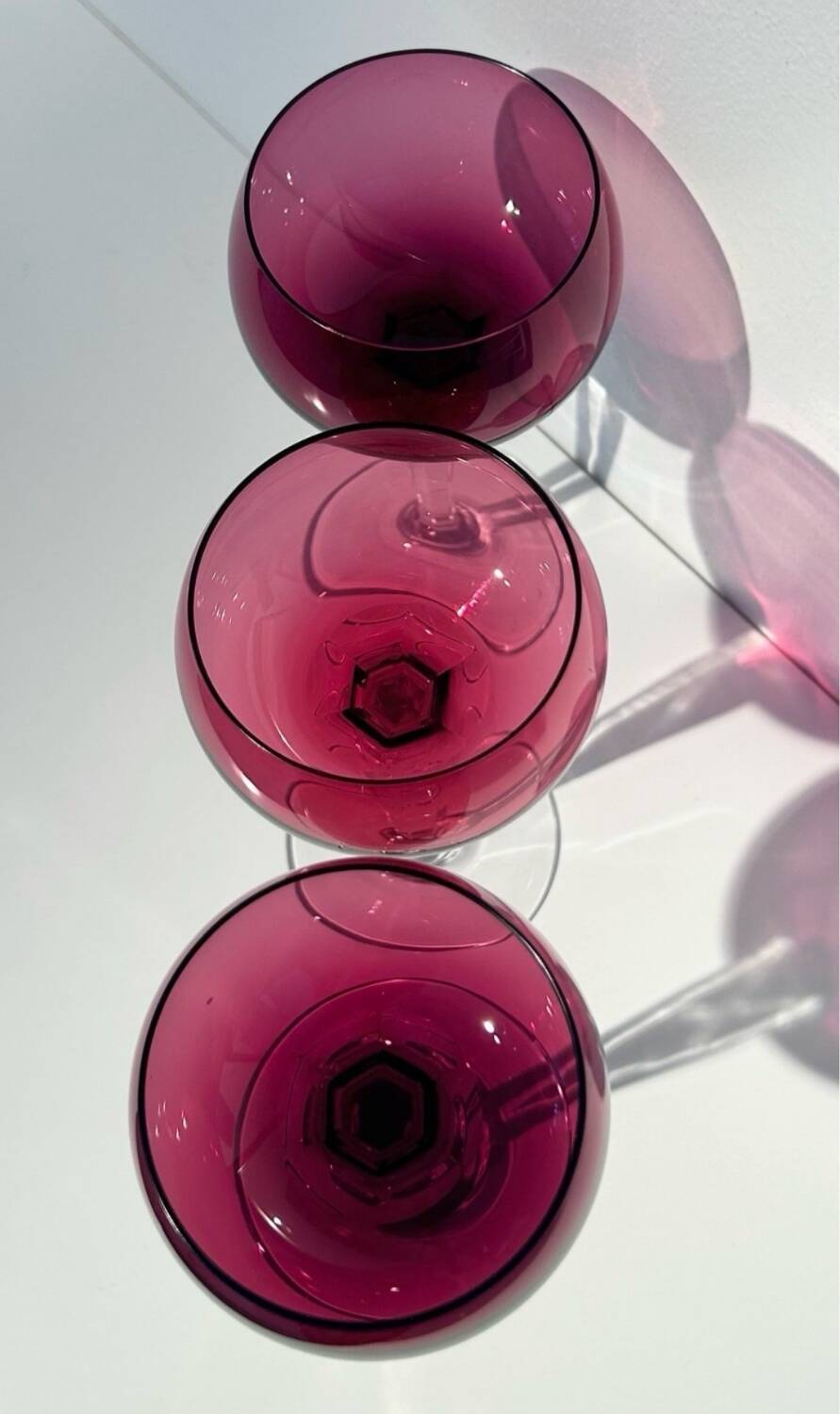 Six crystal wine glasses Val Saint Lambert model Saumur.