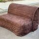 JP Gauthier brown velvet 2-seater convertible sofa bed