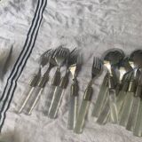 Set of plexiglass and stainless steel cutlery "Italy" from the 80s