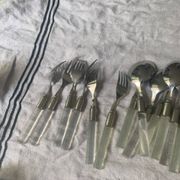 Set of plexiglass and stainless steel cutlery "Italy" from the 80s