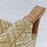 1960s, Danish design, highback armchair, furniture fabric, oak wood.