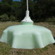 Suspension of old lampshade in opaline mint