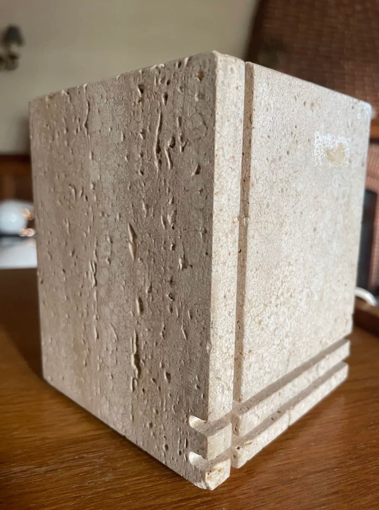 Travertine lamp 1970